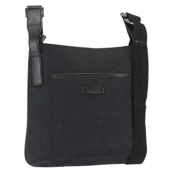 GUCCI GG Canvas Shoulder Bag Black Silver 122793 Auth 146012 - Picture 1 of 16